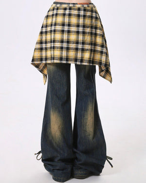 VILZSTUDIOS Y2K Flared Shirt-Tie Baggy Jeans product image