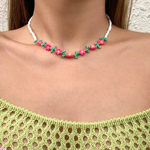 VILZSTUDIOS Floral beaded choker accessory