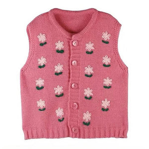 VILZSTUDIOS Floral embroidered knit vest for stylish layering