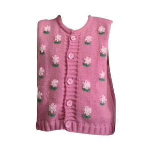 VILZSTUDIOS Floral embroidered knit vest for stylish layering