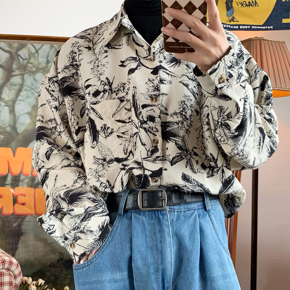 VILZSTUDIOS Y2K floral print oversized shirt