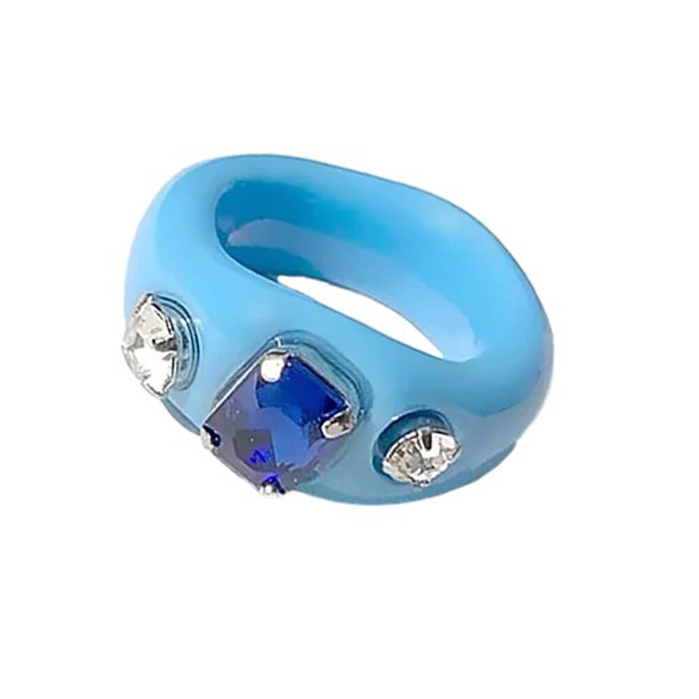VILZSTUDIOS Stylish acrylic ring with rhinestones