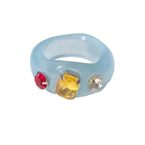 VILZSTUDIOS Stylish acrylic ring with rhinestones