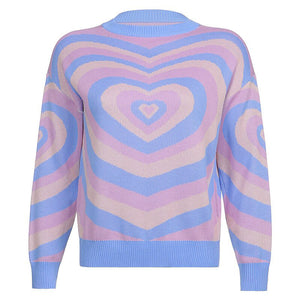 VILZSTUDIOS Y2K heart pattern sweater for streetwear fashion