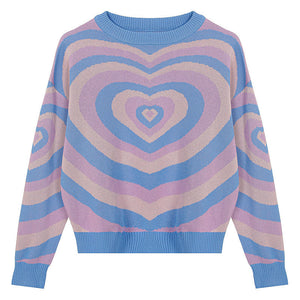 VILZSTUDIOS Y2K heart pattern sweater for streetwear fashion