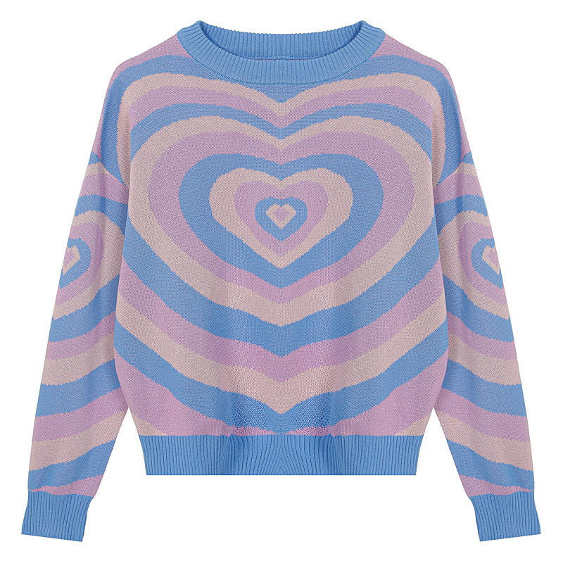 VILZSTUDIOS Y2K heart pattern sweater for streetwear fashion