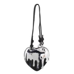 VILZSTUDIOS Heart-shaped handbag with silver drip design