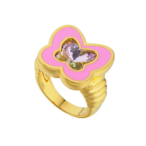 VILZSTUDIOS Stylish chunky ring with butterfly design