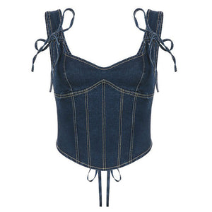 VILZSTUDIOS Y2K Inspired Denim Lace-Up Corset product image
