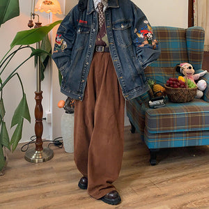 VILZSTUDIOS Embroidered denim jacket for streetwear fashion
