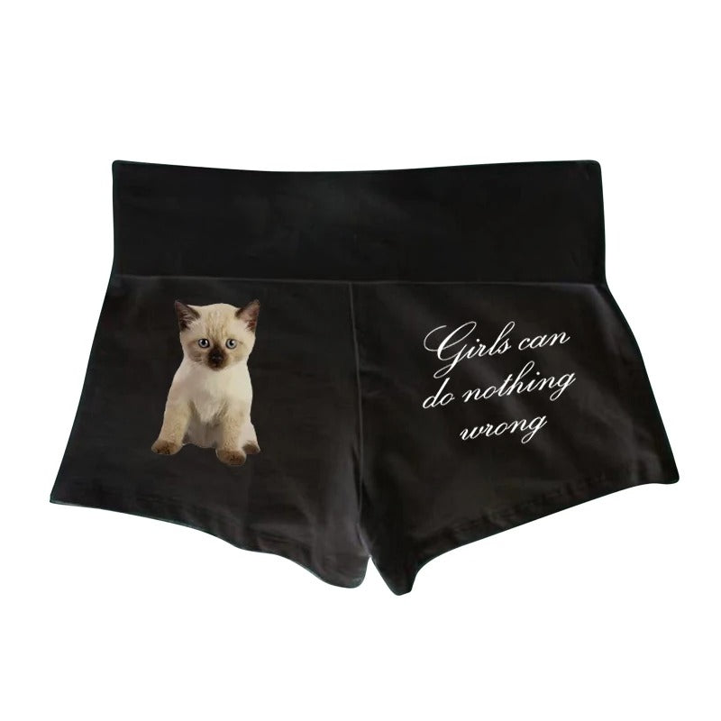VILZSTUDIOS Cute kitten print shorts