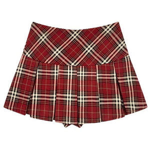 VILZSTUDIOS Stylish pleated mini skirt with checkered pattern