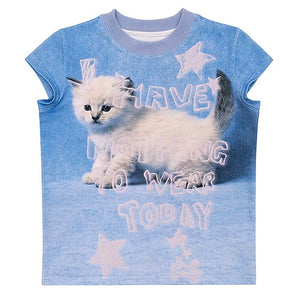 VILZSTUDIOS Y2K kitten graphic baby tee from VILZSTUDIOS