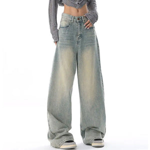 VILZSTUDIOS Light wash oversized jeans for streetwear fashion