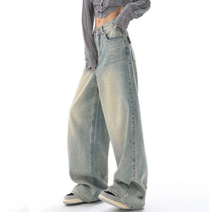 VILZSTUDIOS Light wash oversized jeans for streetwear fashion