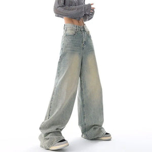 VILZSTUDIOS Light wash oversized jeans for streetwear fashion