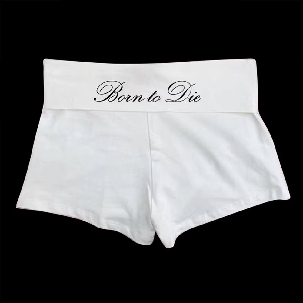 VILZSTUDIOS Y2K micro shorts with bold graphic design