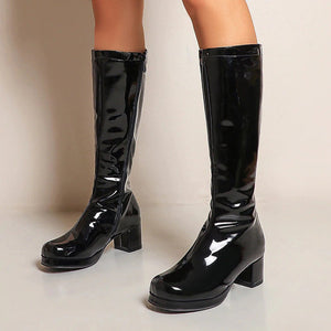 VILZSTUDIOS Stylish neon vinyl platform boots