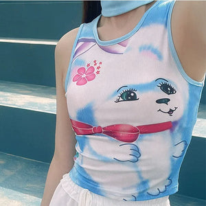 VILZSTUDIOS Fashionable tank top featuring a playful puppy design