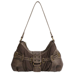 VILZSTUDIOS Stylish Y2K baguette bag with buckle accents