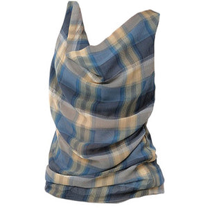 VILZSTUDIOS Y2K style sheer plaid tank top