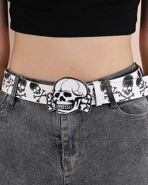VILZSTUDIOS Stylish skull buckle belt for streetwear fashion
