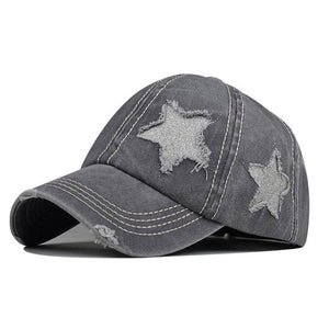 VILZSTUDIOS Denim baseball cap with glitter star design