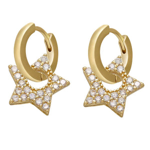 VILZSTUDIOS Stylish star-shaped earrings with rhinestone accents
