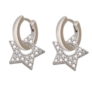 VILZSTUDIOS Stylish star-shaped earrings with rhinestone accents