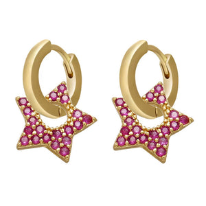 VILZSTUDIOS Stylish star-shaped earrings with rhinestone accents