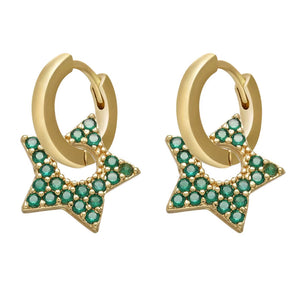 VILZSTUDIOS Stylish star-shaped earrings with rhinestone accents