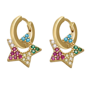 VILZSTUDIOS Stylish star-shaped earrings with rhinestone accents