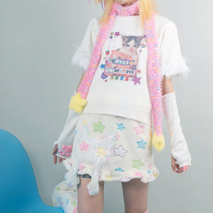 VILZSTUDIOS Colorful Y2K scarf with star design