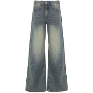 VILZSTUDIOS Y2K washed wide-leg jeans for streetwear fashion