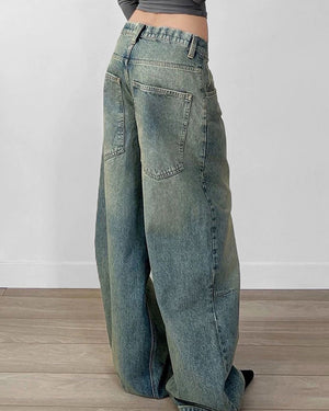 VILZSTUDIOS Y2K washed wide-leg jeans for streetwear fashion