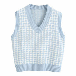 VILZSTUDIOS Yarn-dyed check patterned vest from VILZSTUDIOS