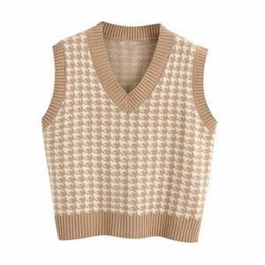 VILZSTUDIOS Yarn-dyed check patterned vest from VILZSTUDIOS