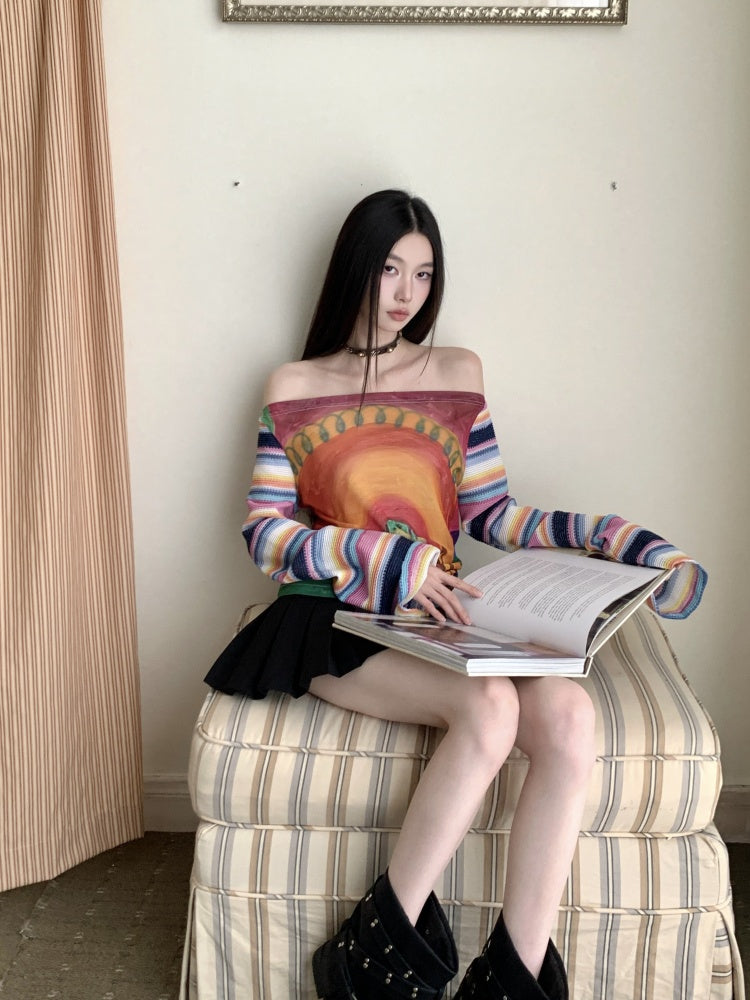 VILZSTUDIOS Funny Halloween Off-Shoulder Top