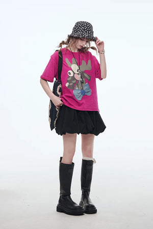 VILZSTUDIOS Cute Deer Cartoon Printed T-Shirt