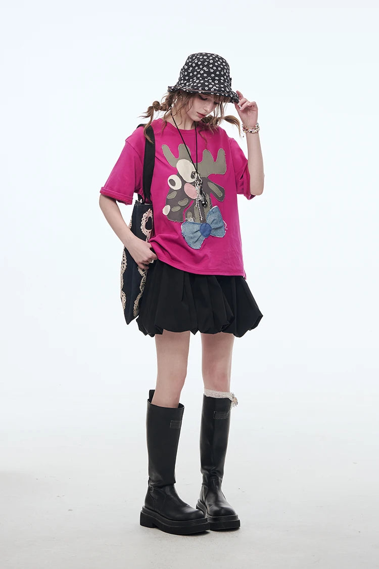 VILZSTUDIOS Cute Deer Cartoon Printed T-Shirt