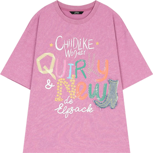 VILZSTUDIOS Sweet Pink Letter Printed T-Shirt