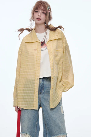 VILZSTUDIOS Plaid Drawstring Shirt