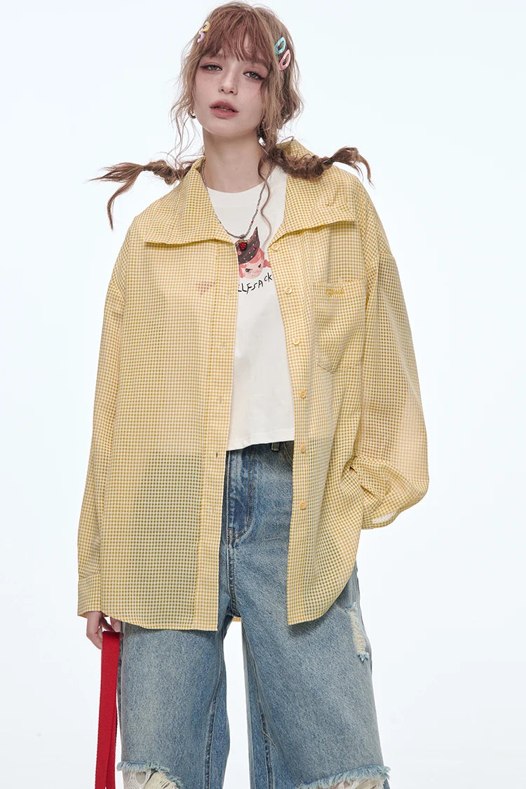 VILZSTUDIOS Plaid Drawstring Shirt