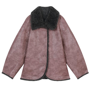 VILZSTUDIOS Retro Pink Reversible Leather Jacket