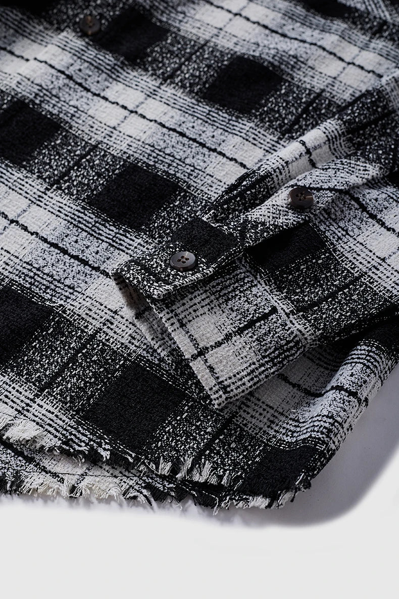 VILZSTUDIOS Plaid Woolen Jacket Mens Shirt