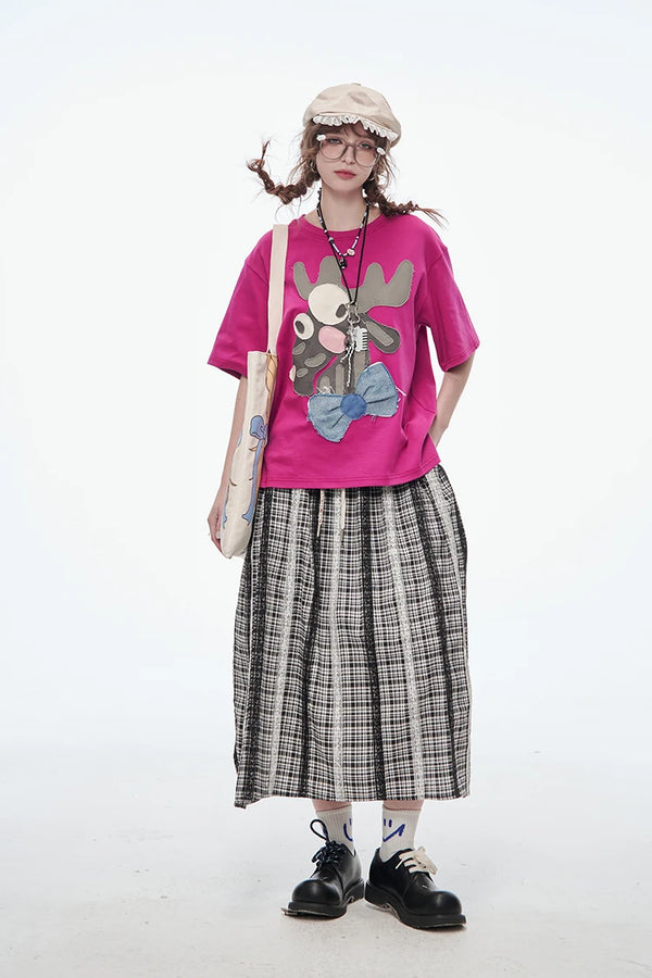 Cute Deer Cartoon Printed T-Shirt