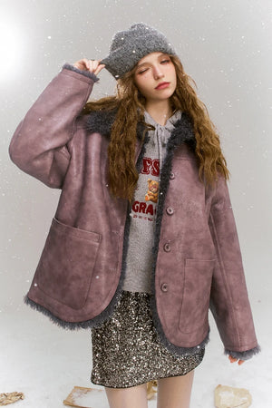 VILZSTUDIOS Retro Pink Reversible Leather Jacket