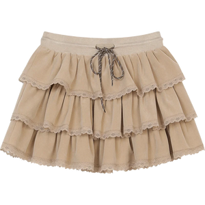 VILZSTUDIOS Y2K Lace Stitching A-Line High Waist Mini Skirt