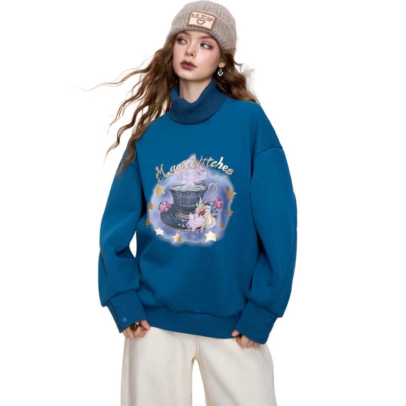 VILZSTUDIOS Original Graphic Print Loose Sweater