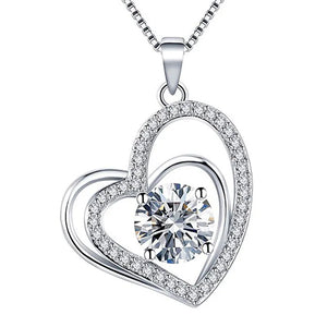 VILZSTUDIOS Bling Bling Princess Heart Pendant Necklace